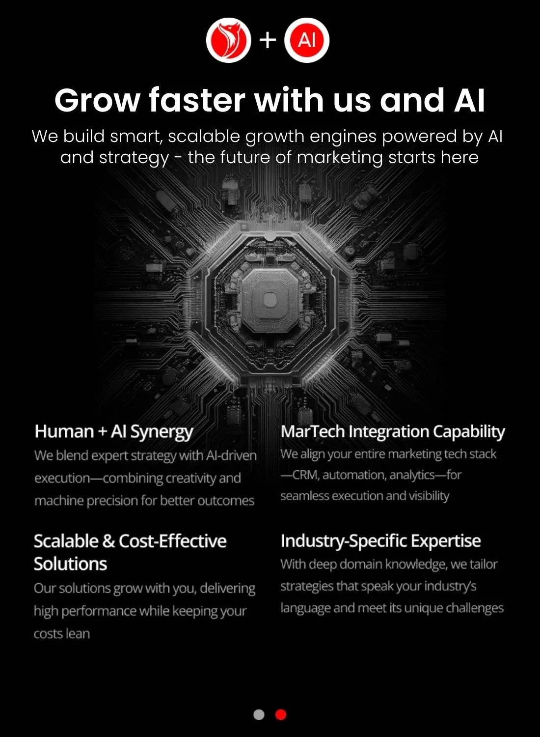 Grow faster with us and AI